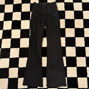 Madewell Skinny Flare High Rise Jeans Black Denim Size 24